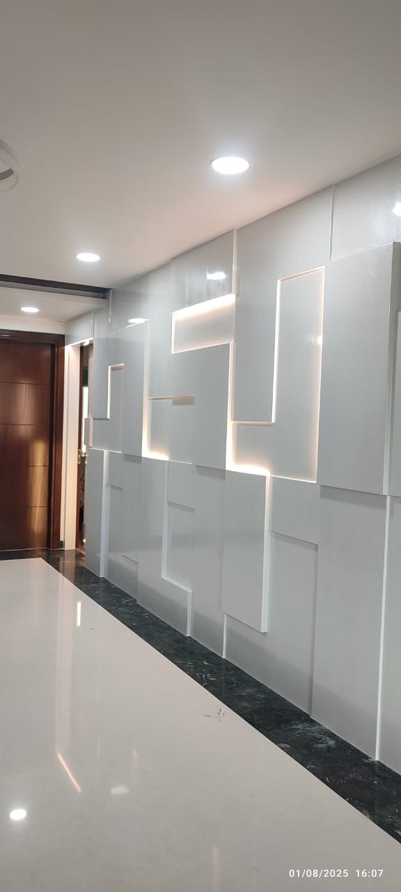 Duco Pearl Polish - White Modern Cabinet with Pearl Finish